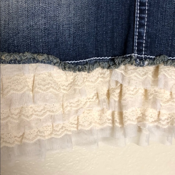 Wrangler Denim Skirt with Ruffle Trim - Picture 2 of 5